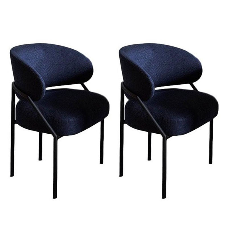 Metal Kitchen and Dining Room Chair Open Back Dining Side Chair in Black