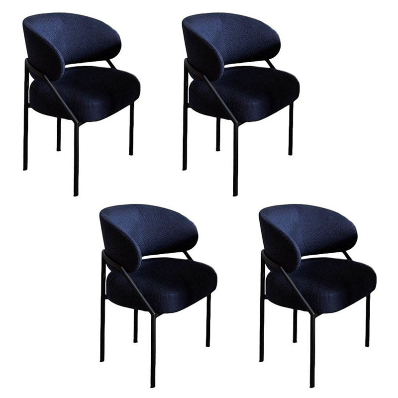 Metal Kitchen and Dining Room Chair Open Back Dining Side Chair in Black