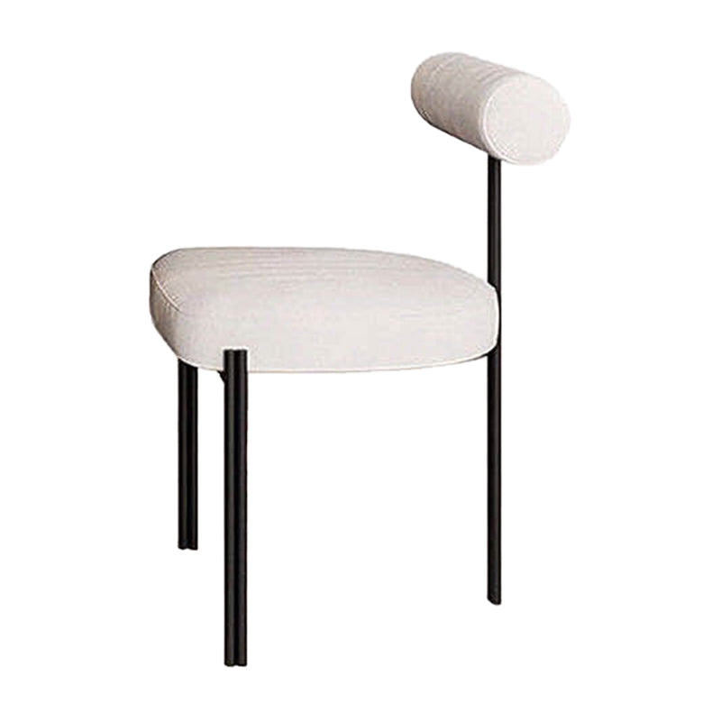 Glam Metal Kitchen and Dining Room Chair Open Back Dining Side Chair in Black