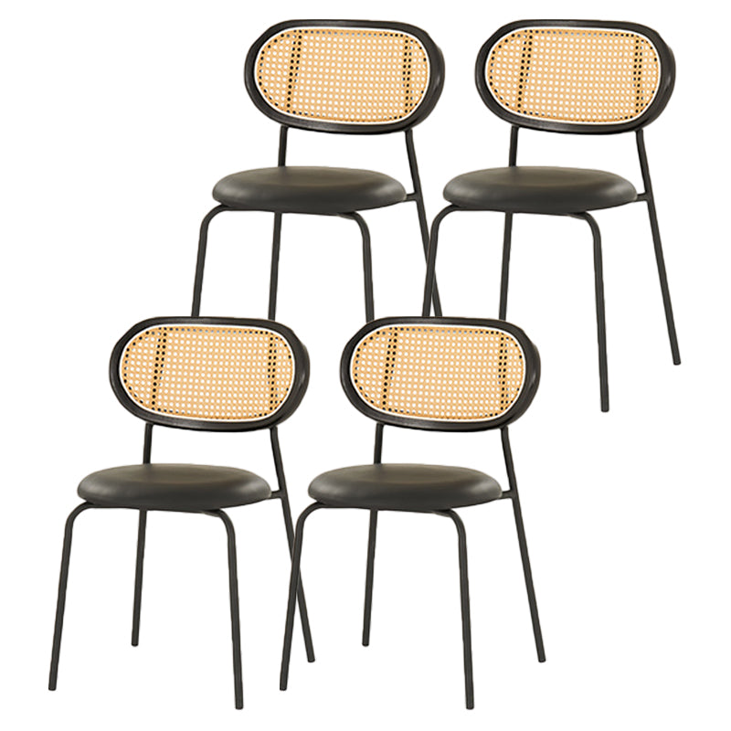 Glam Metal Kitchen and Dining Room Chair Open Back Dining Side Chair