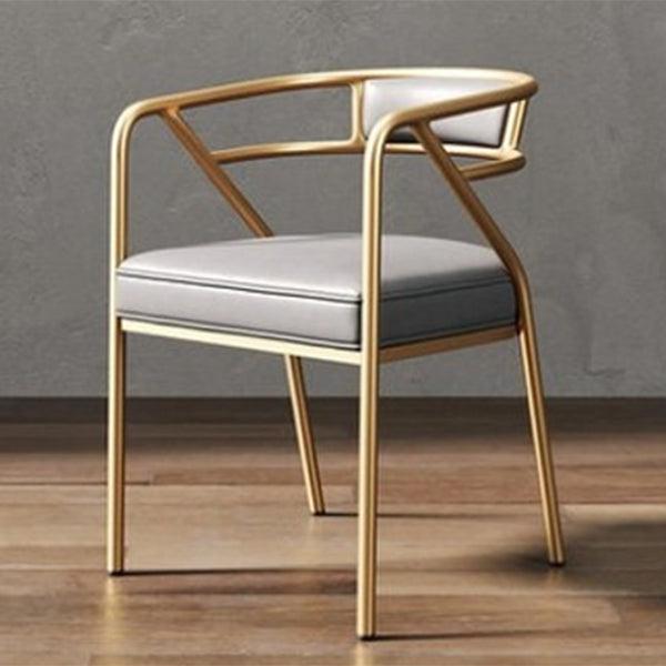 Modern Metal Arm Chair Open Back Dining Side Chair with Upholstered 21.6"x22.8"x29.5"