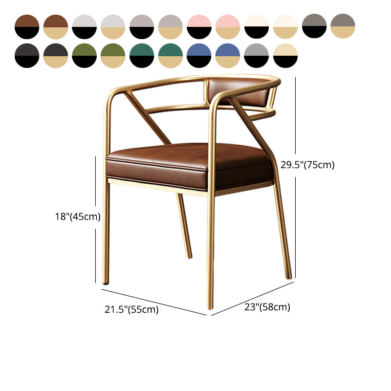 Modern Metal Arm Chair Open Back Dining Side Chair with Upholstered 21.6"x22.8"x29.5"