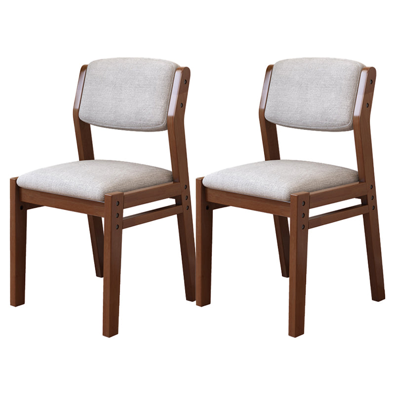 Modern Style Wood Chair Open Back Dining Side Chair with Upholstered for Dining Room