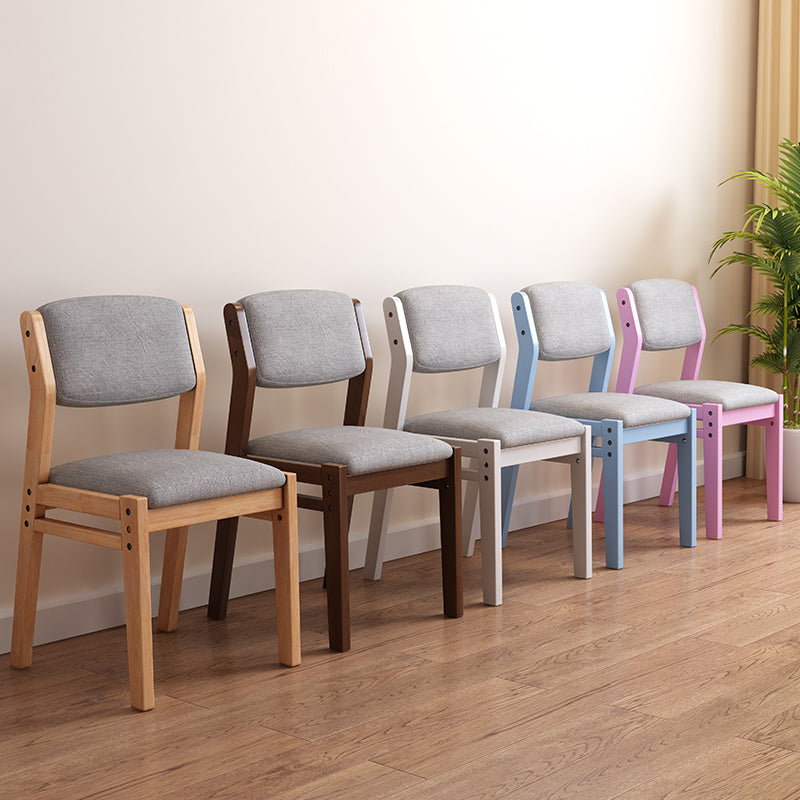 Modern Style Wood Chair Open Back Dining Side Chair with Upholstered for Dining Room