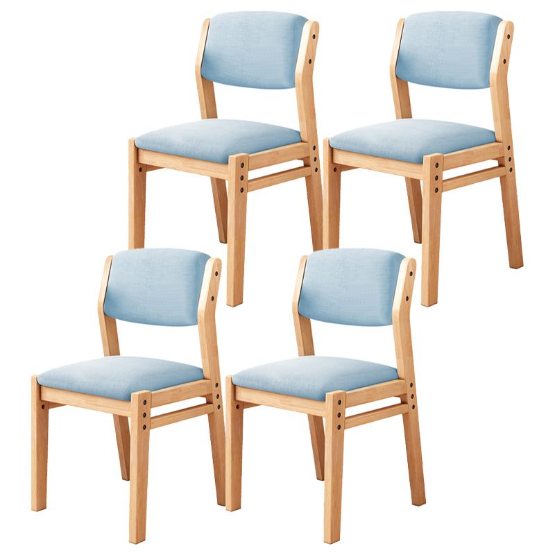 Modern Style Wood Chair Open Back Dining Side Chair with Upholstered for Dining Room