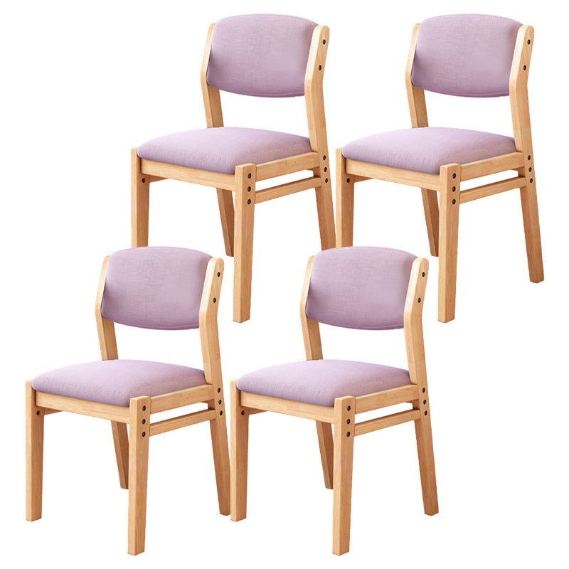 Modern Style Wood Chair Open Back Dining Side Chair with Upholstered for Dining Room