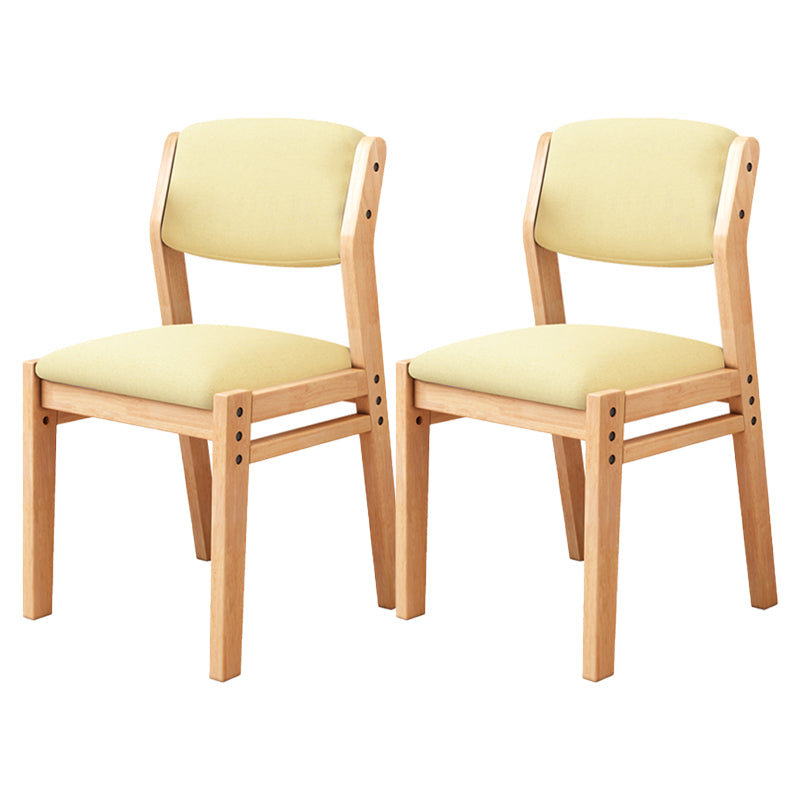 Modern Style Wood Chair Open Back Dining Side Chair with Upholstered for Dining Room