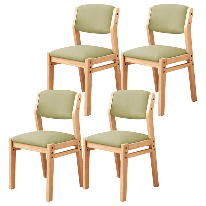 Modern Style Wood Chair Open Back Dining Side Chair with Upholstered for Dining Room
