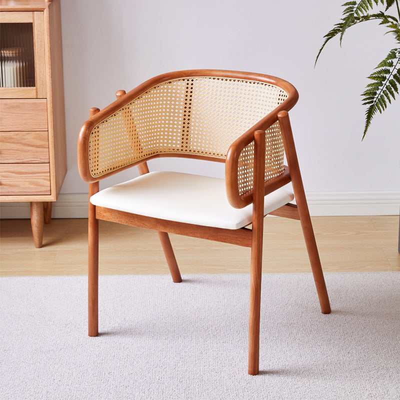 Contemporary Solid Wood Home Dining Arm Chair Open Back Dining Side Chair
