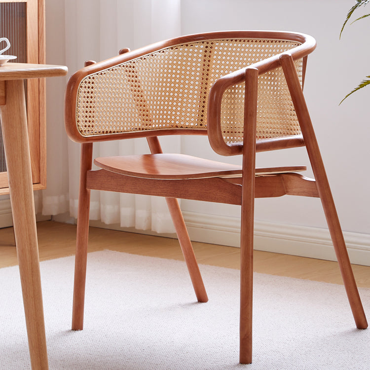 Contemporary Solid Wood Home Dining Arm Chair Open Back Dining Side Chair