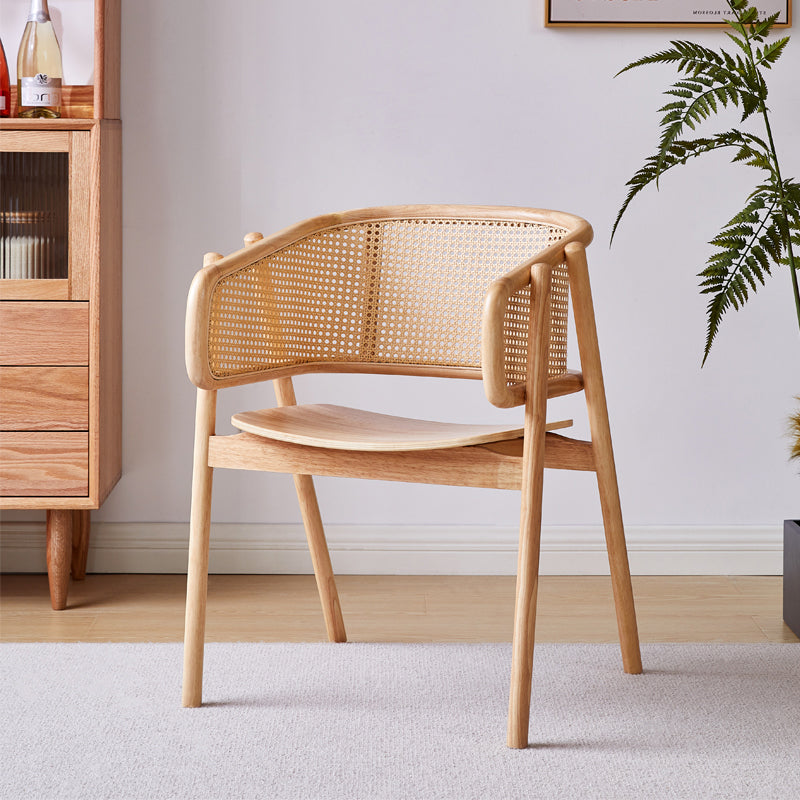Contemporary Solid Wood Home Dining Arm Chair Open Back Dining Side Chair
