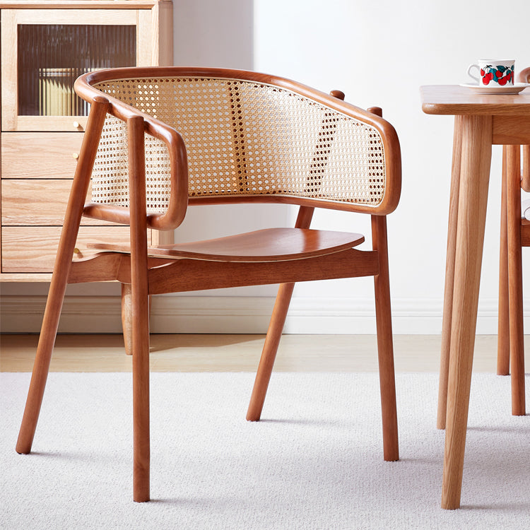 Contemporary Solid Wood Home Dining Arm Chair Open Back Dining Side Chair