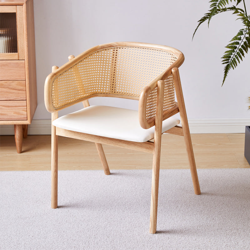 Contemporary Solid Wood Home Dining Arm Chair Open Back Dining Side Chair