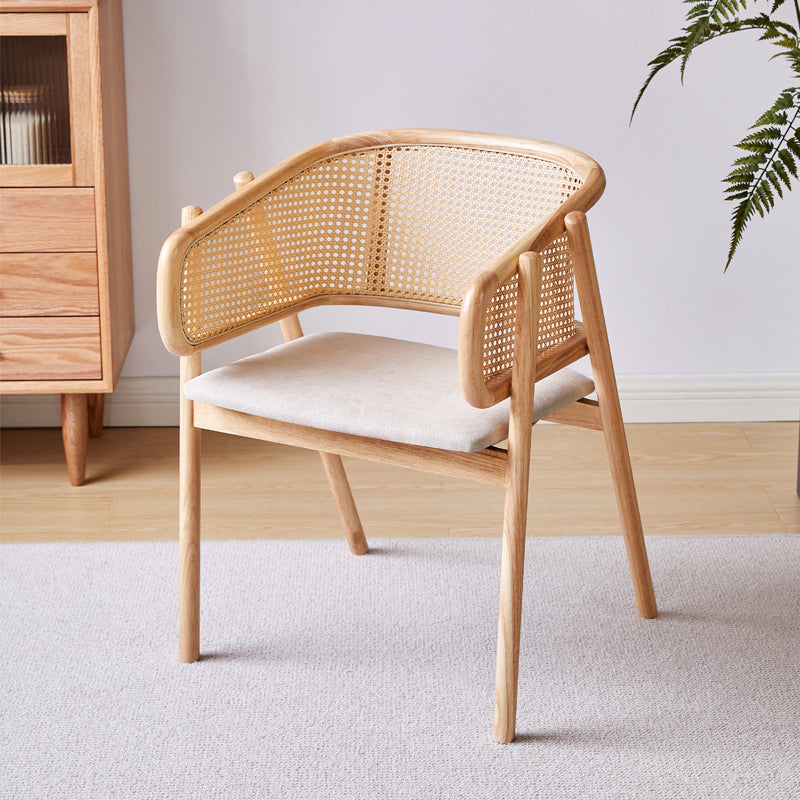 Contemporary Solid Wood Home Dining Arm Chair Open Back Dining Side Chair
