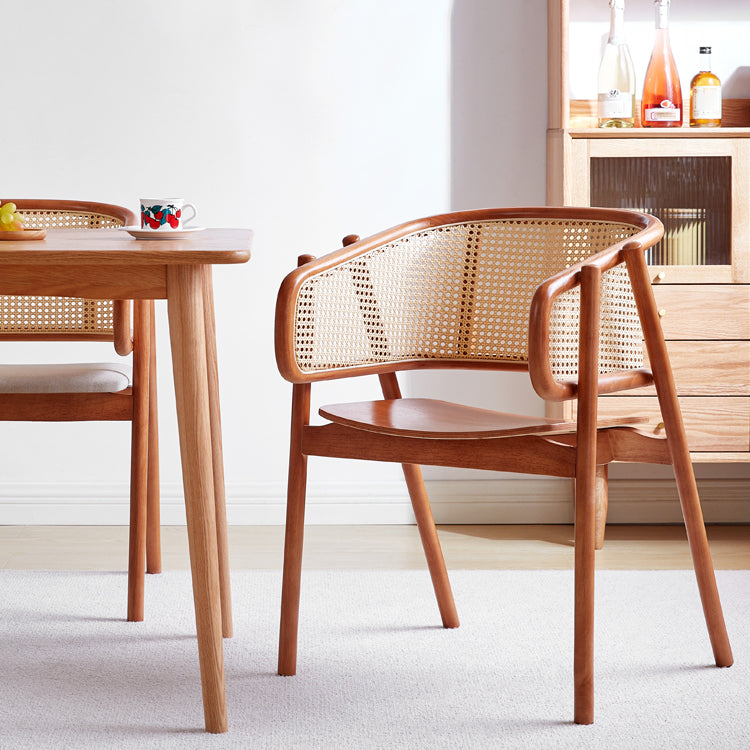 Contemporary Solid Wood Home Dining Arm Chair Open Back Dining Side Chair