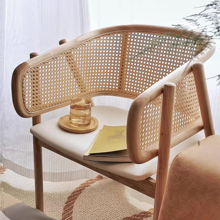 Contemporary Solid Wood Home Dining Arm Chair Open Back Dining Side Chair