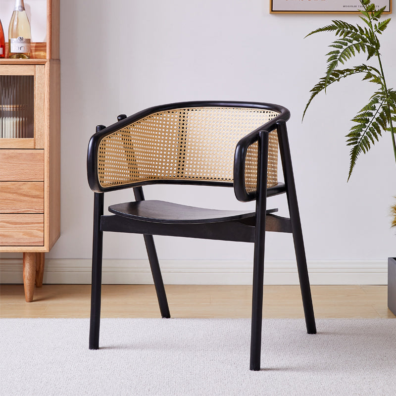 Contemporary Solid Wood Home Dining Arm Chair Open Back Dining Side Chair