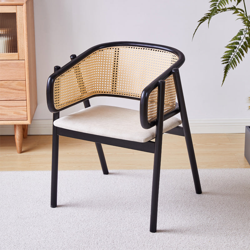 Contemporary Solid Wood Home Dining Arm Chair Open Back Dining Side Chair