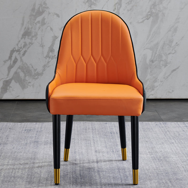 Glam Style Wood Chair Faux Leather Parsons Side Chair for Dining Room 20.8"x21.6"x35.4"