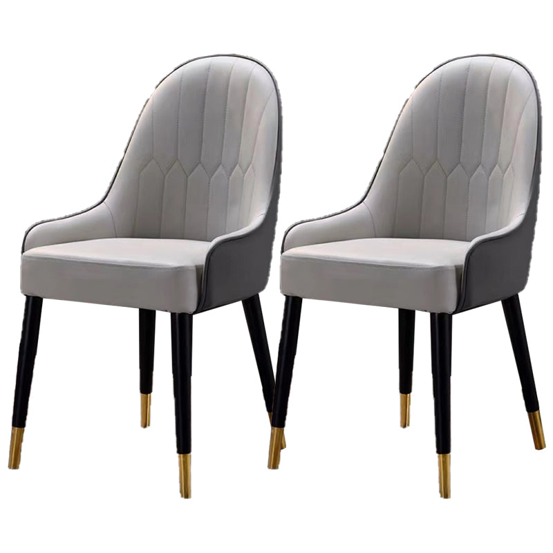 Glam Style Wood Chair Faux Leather Parsons Side Chair for Dining Room 20.8"x21.6"x35.4"