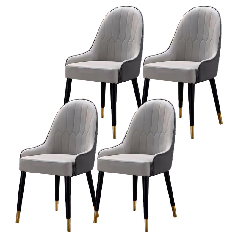 Glam Style Wood Chair Faux Leather Parsons Side Chair for Dining Room 20.8"x21.6"x35.4"
