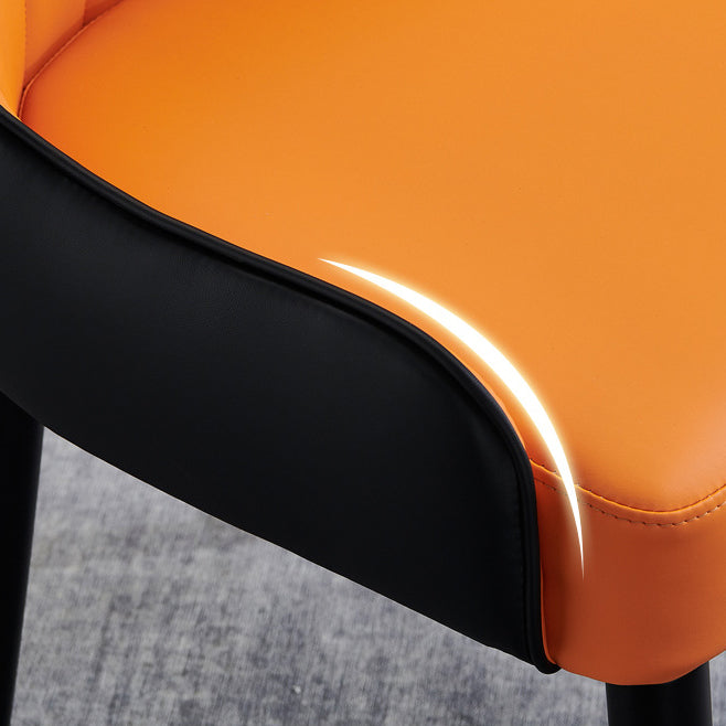 Glam Style Wood Chair Faux Leather Parsons Side Chair for Dining Room 20.8"x21.6"x35.4"