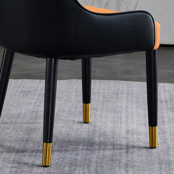 Glam Style Wood Chair Faux Leather Parsons Side Chair for Dining Room 20.8"x21.6"x35.4"
