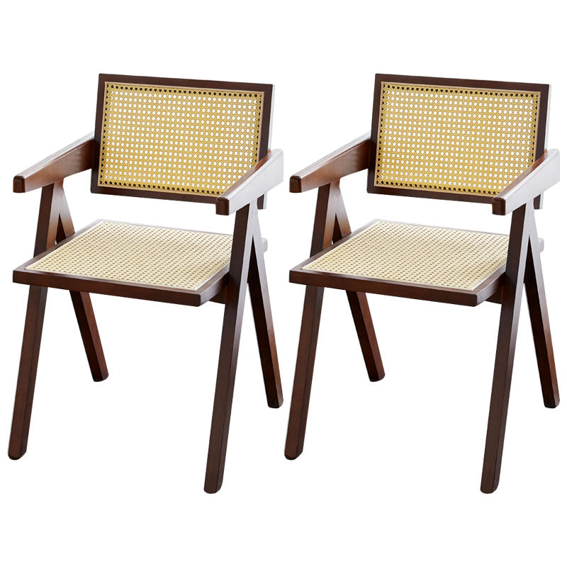 Modern Home Dining Arm Chair Rubberwood Open Back Dining Side Chair