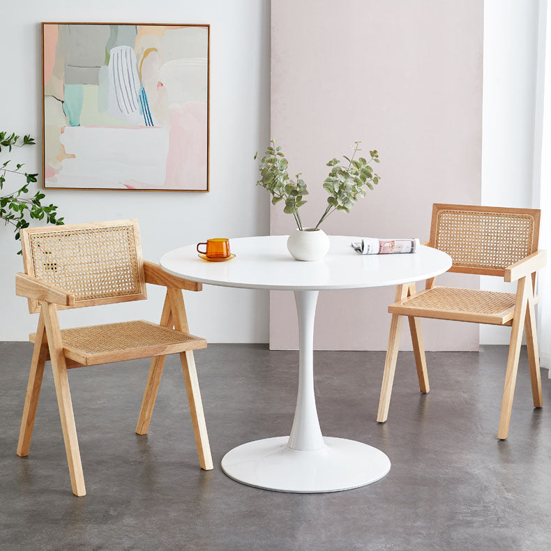 Modern Home Dining Arm Chair Rubberwood Open Back Dining Side Chair