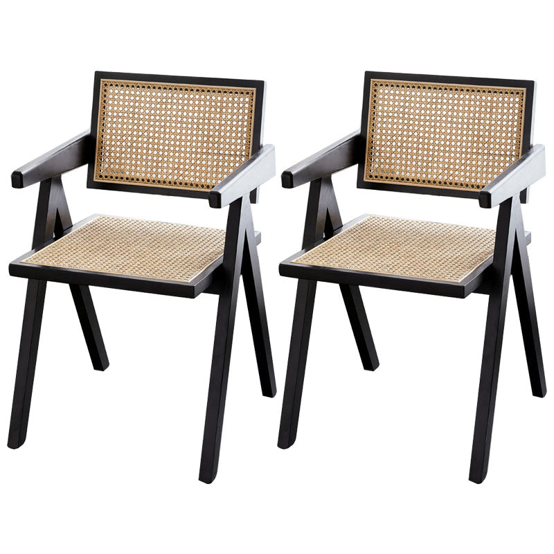 Modern Home Dining Arm Chair Rubberwood Open Back Dining Side Chair