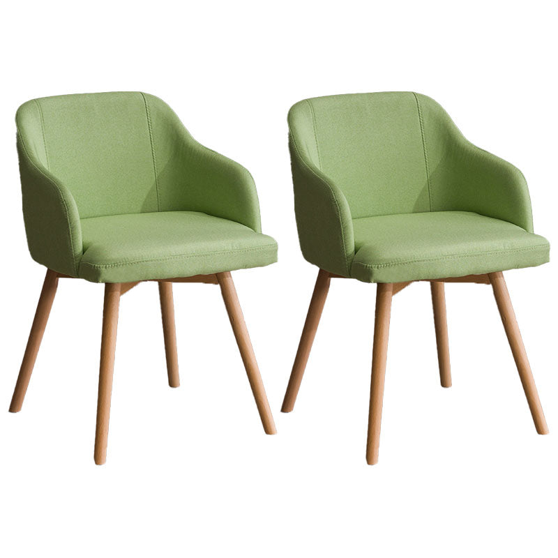 Modern Style Wood Arm Chair Upholstered Fabric Dining Side Chair 19.6"x19.6"x29.9"
