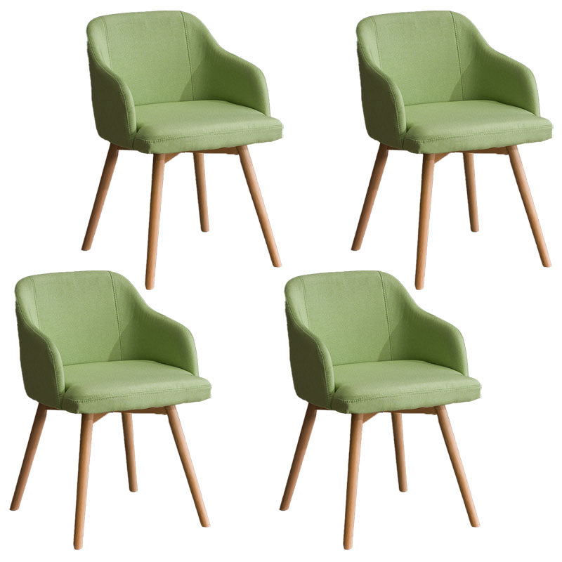 Modern Style Wood Arm Chair Upholstered Fabric Dining Side Chair 19.6"x19.6"x29.9"