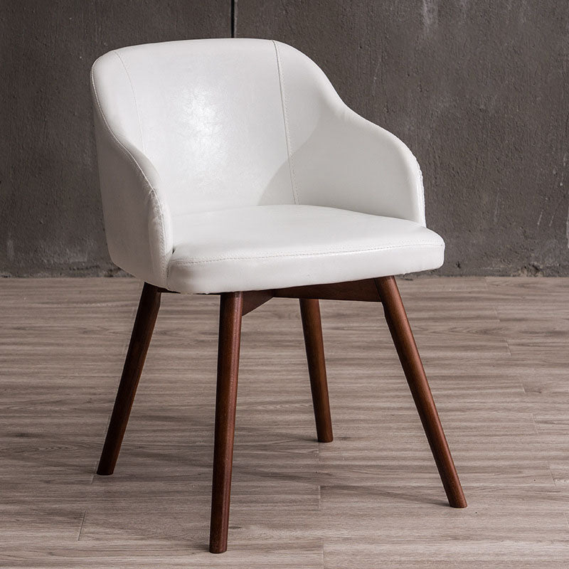 Modern Style Wood Arm Chair Upholstered Fabric Dining Side Chair 19.6"x19.6"x29.9"