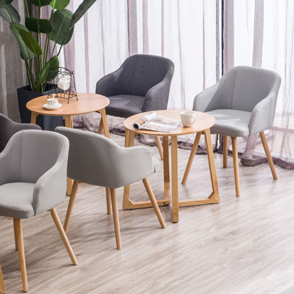 Modern Style Wood Arm Chair Upholstered Fabric Dining Side Chair 19.6"x19.6"x29.9"