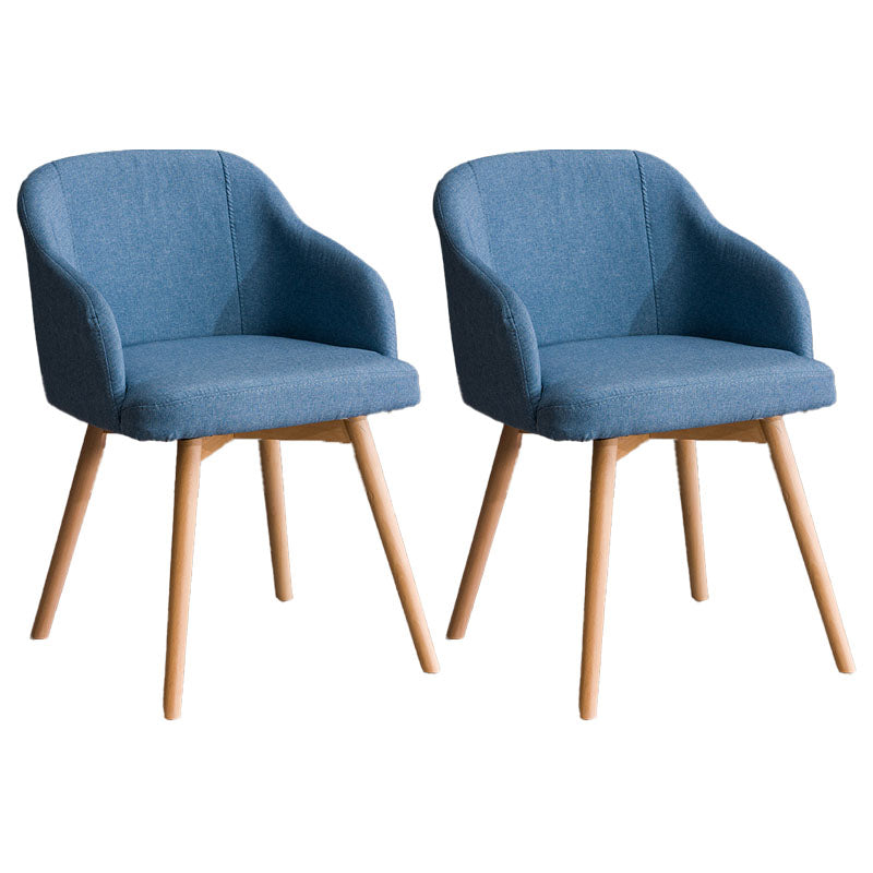 Modern Style Wood Arm Chair Upholstered Fabric Dining Side Chair 19.6"x19.6"x29.9"