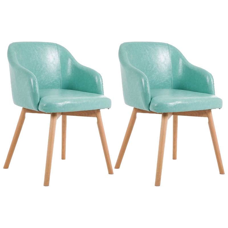Modern Style Wood Arm Chair Upholstered Fabric Dining Side Chair 19.6"x19.6"x29.9"