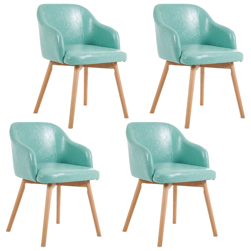 Modern Style Wood Arm Chair Upholstered Fabric Dining Side Chair 19.6"x19.6"x29.9"