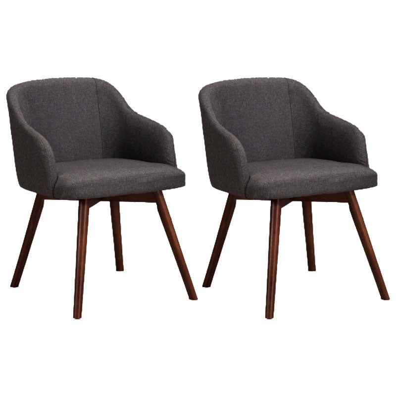 Modern Style Wood Arm Chair Upholstered Fabric Dining Side Chair 19.6"x19.6"x29.9"