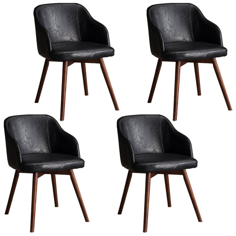 Modern Style Wood Arm Chair Upholstered Fabric Dining Side Chair 19.6"x19.6"x29.9"