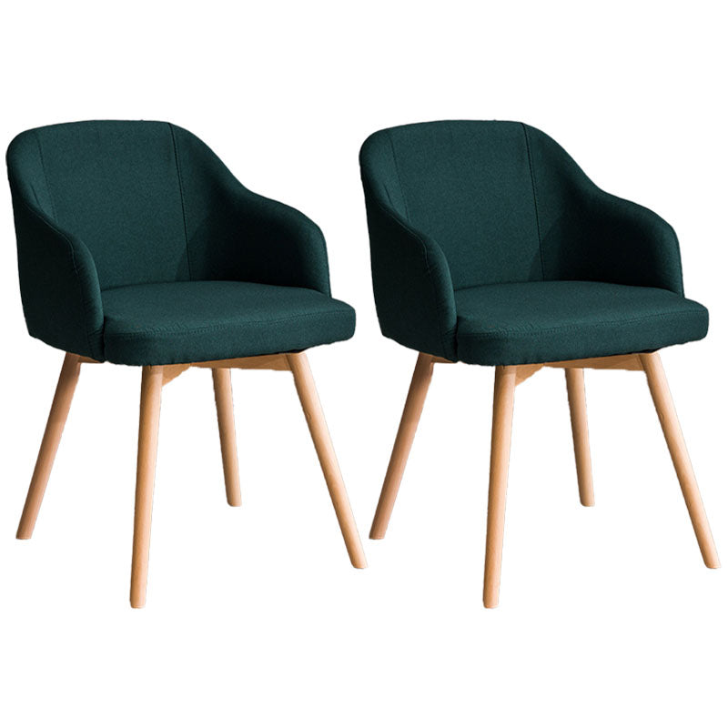 Modern Style Wood Arm Chair Upholstered Fabric Dining Side Chair 19.6"x19.6"x29.9"