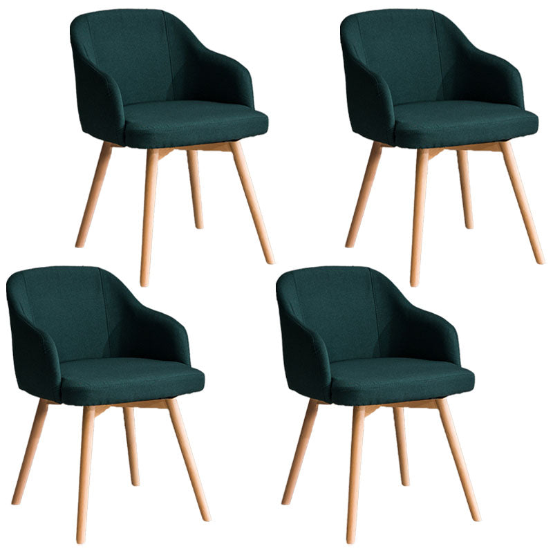 Modern Style Wood Arm Chair Upholstered Fabric Dining Side Chair 19.6"x19.6"x29.9"