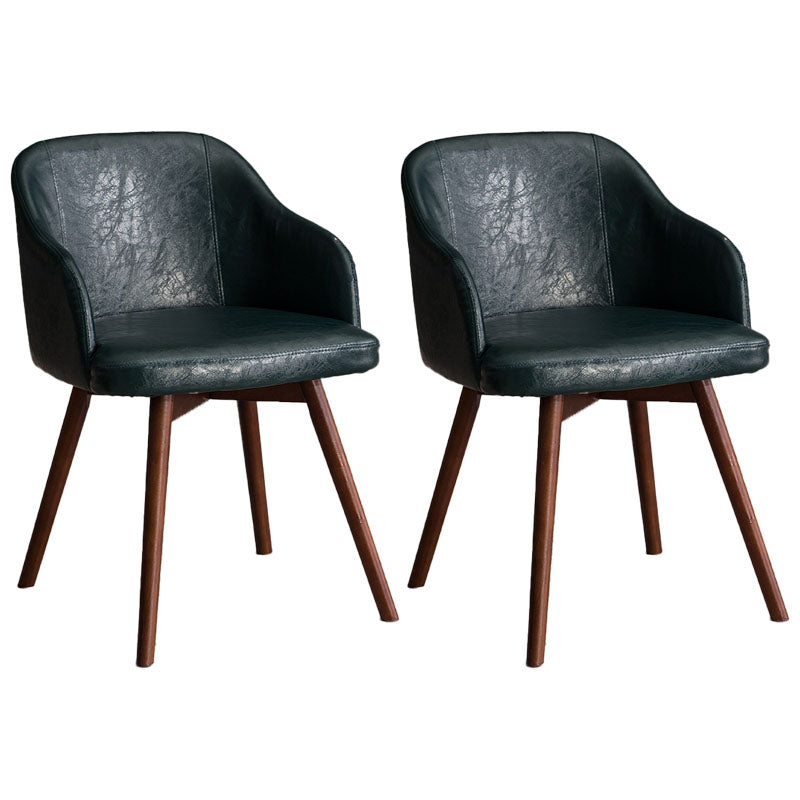 Modern Style Wood Arm Chair Upholstered Fabric Dining Side Chair 19.6"x19.6"x29.9"