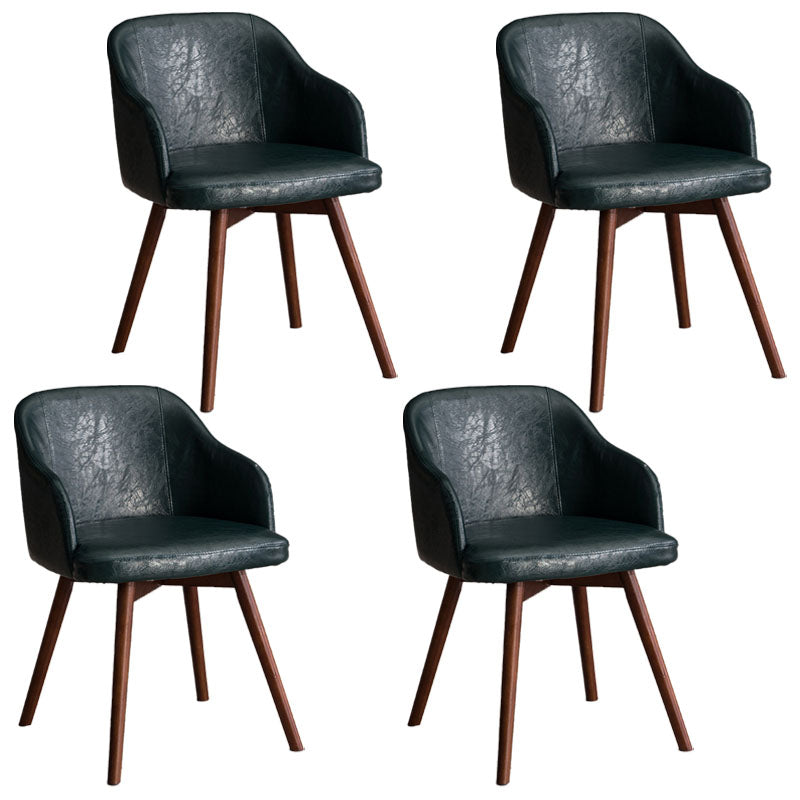 Modern Style Wood Arm Chair Upholstered Fabric Dining Side Chair 19.6"x19.6"x29.9"