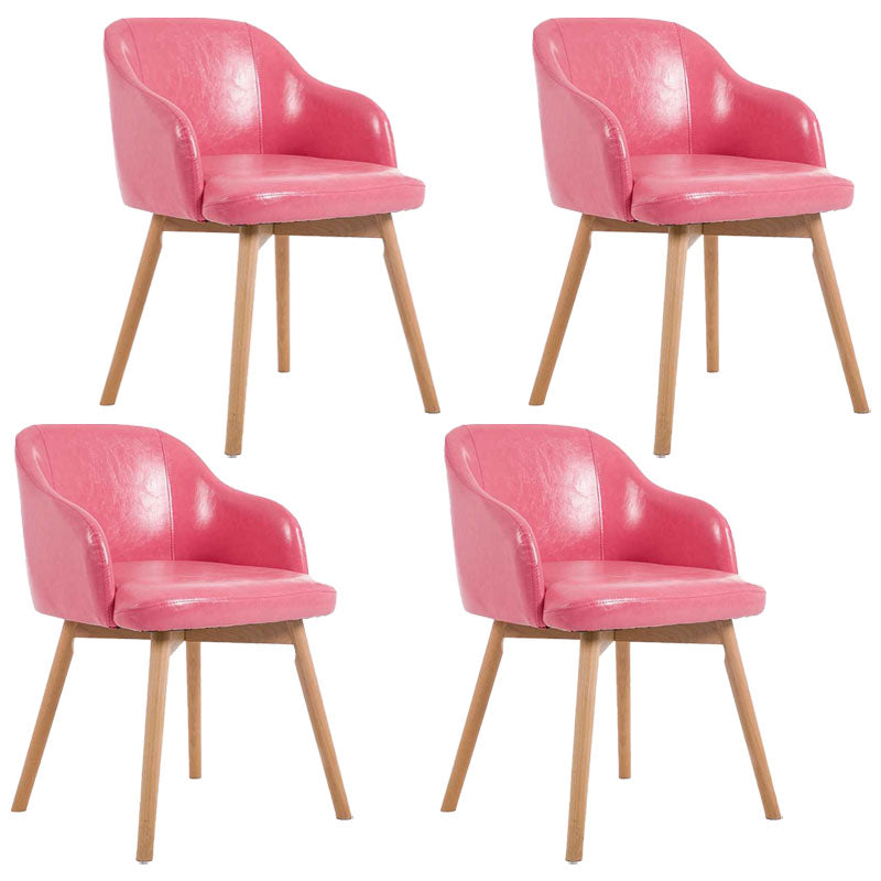 Modern Style Wood Arm Chair Upholstered Fabric Dining Side Chair 19.6"x19.6"x29.9"