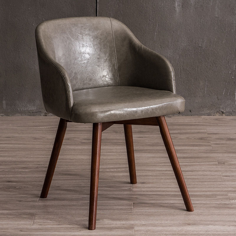 Modern Style Wood Arm Chair Upholstered Fabric Dining Side Chair 19.6"x19.6"x29.9"