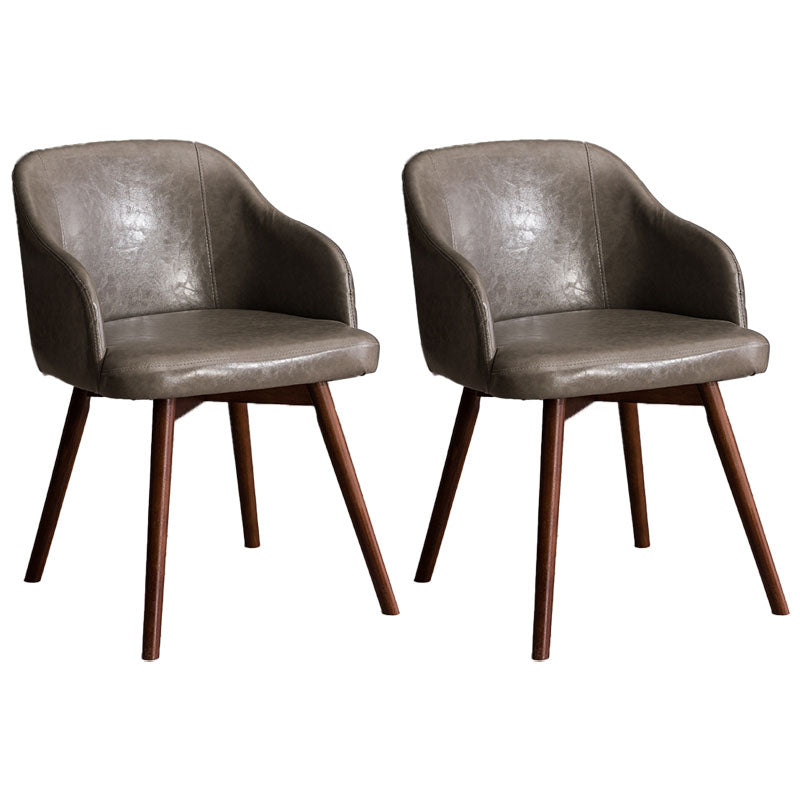 Modern Style Wood Arm Chair Upholstered Fabric Dining Side Chair 19.6"x19.6"x29.9"