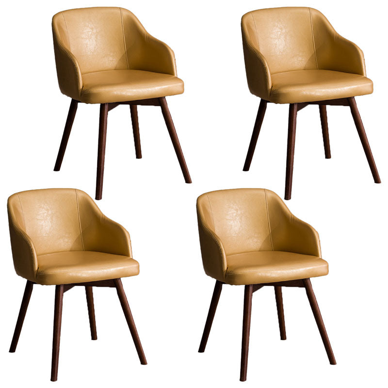 Modern Style Wood Arm Chair Upholstered Fabric Dining Side Chair 19.6"x19.6"x29.9"