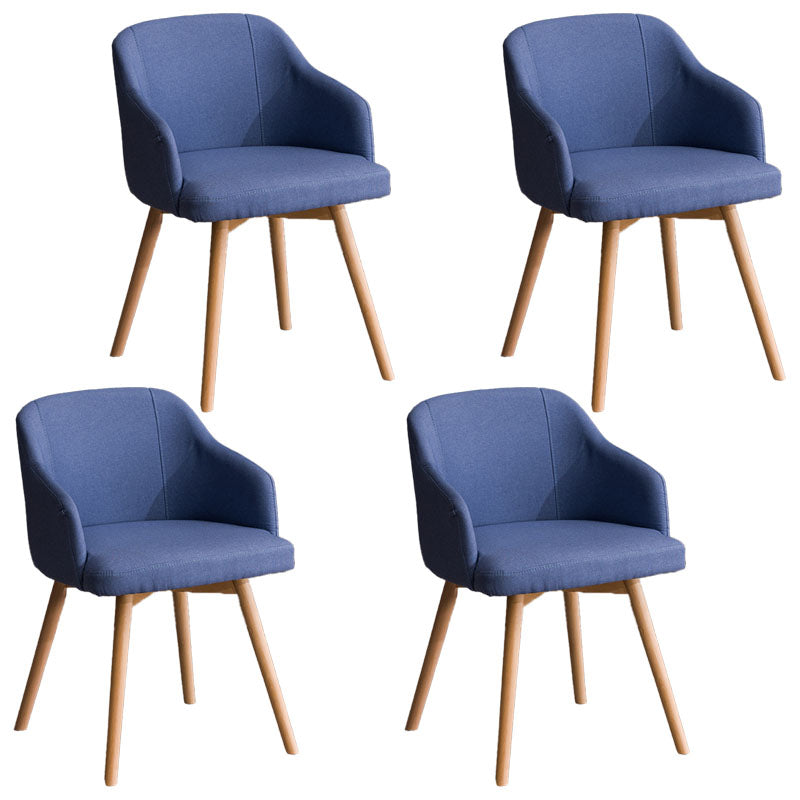 Modern Style Wood Arm Chair Upholstered Fabric Dining Side Chair 19.6"x19.6"x29.9"