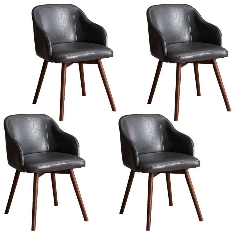 Modern Style Wood Arm Chair Upholstered Fabric Dining Side Chair 19.6"x19.6"x29.9"
