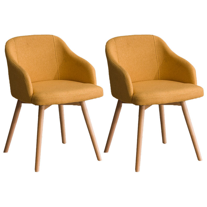 Modern Style Wood Arm Chair Upholstered Fabric Dining Side Chair 19.6"x19.6"x29.9"